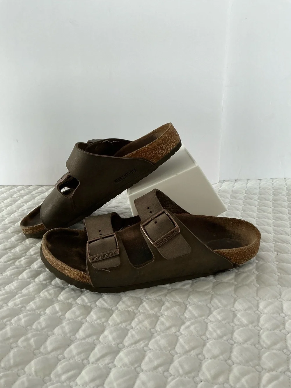 Birkenstock Arizona Slide Sandals Tan Brown 34EU/ 3-3,5 youth kids  or women